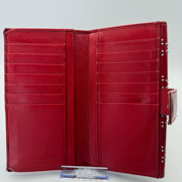 Christian Dior Women’s Wallet | Leather | Red Studded Exterior | COA INCLUDED - Picture 3 of 15